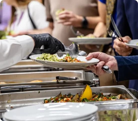 Catering equipment at an event